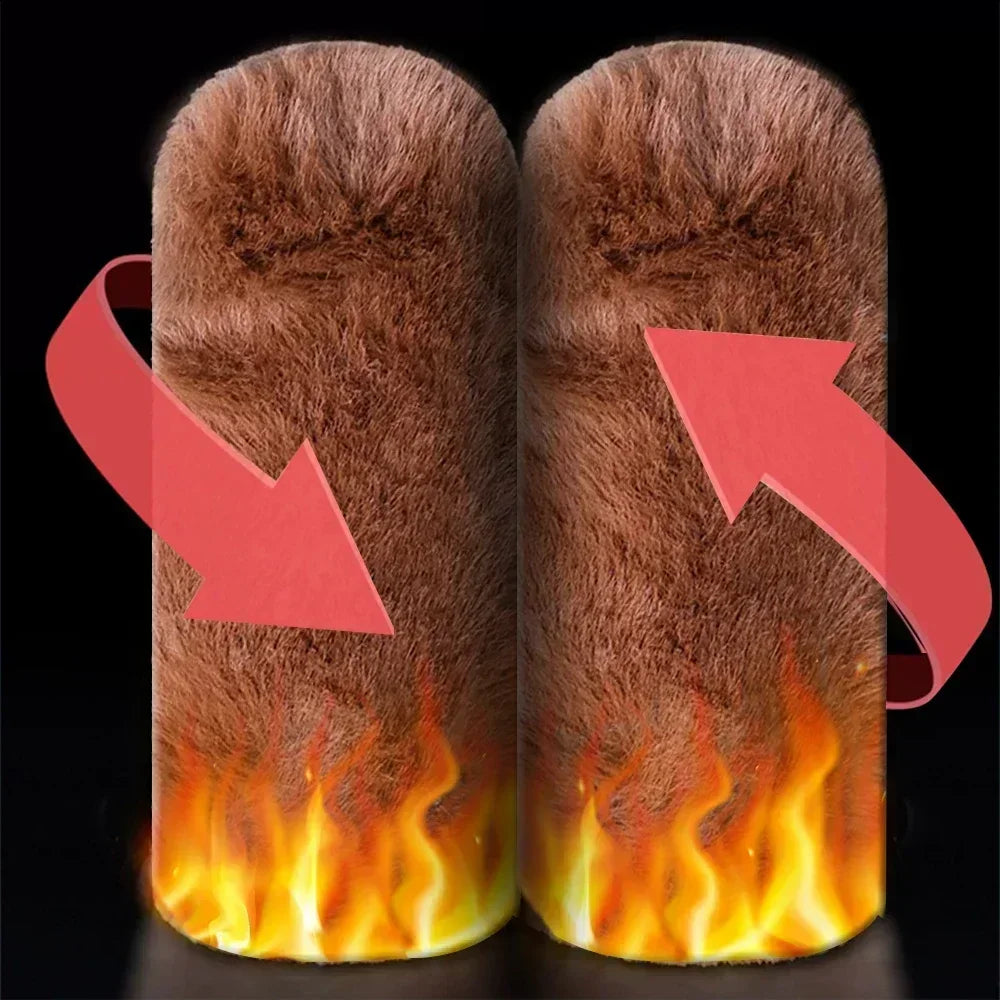 Winter Plush Handlebar Covers - Warm Non-Slip Windproof Grip Gloves for Electric Scooter, Motorcycle & Tricycle