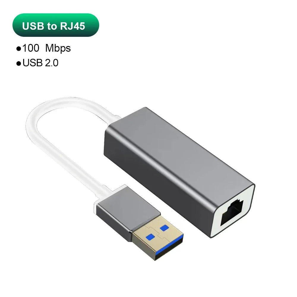 USB Type-C Ethernet Adapter — 1000Mbps USB 3.0 RJ45 Network Card for MacBook, PC & Android