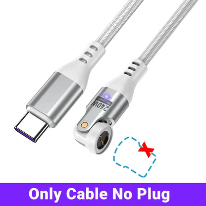 AUFU 240W Magnetic USB-C Cable - 100W PD 3.1 Fast Charging Wire for MacBook, iPad, Laptop & iPhone 15