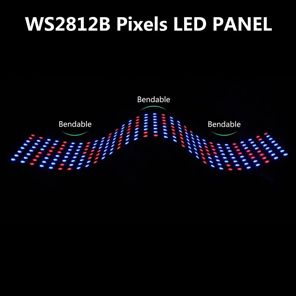 1-10PCS WS2812B RGB LED Panel Module – Flexible 4x12, 8x8, 16x16, 8x32 Pixel Matrix Screen with Individually Addressable IC, DC 5V