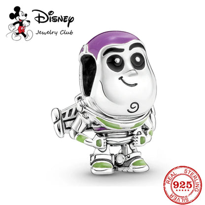 New 925 Sterling Silver Mickey Minnie Vinnie Charm – Beaded Fit for Original Pendant Bracelet, DIY Ladies Jewelry