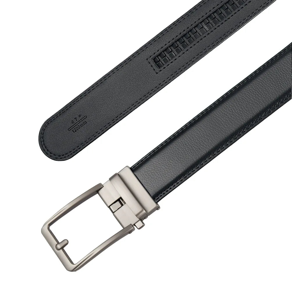 Men’s Cowskin Leather Belt – Luxury Automatic Buckle Designer Style in Black or Brown (3.5cm)