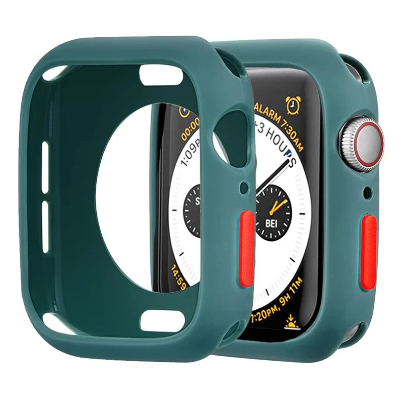 Apple Watch Silicone Case Cover - Soft Bumper Protective Accessory for Ultra 49mm Series 9 8 7 SE 6 5 45mm 41mm 44mm 40mm