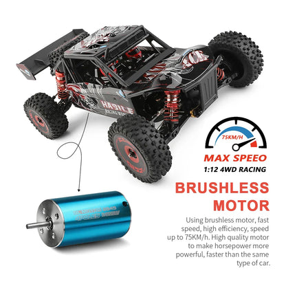 WLtoys 124016 V8 RC Car — 75 KM/H Brushless 4WD High-Speed Electric Off-Road Drift Toy for Adults