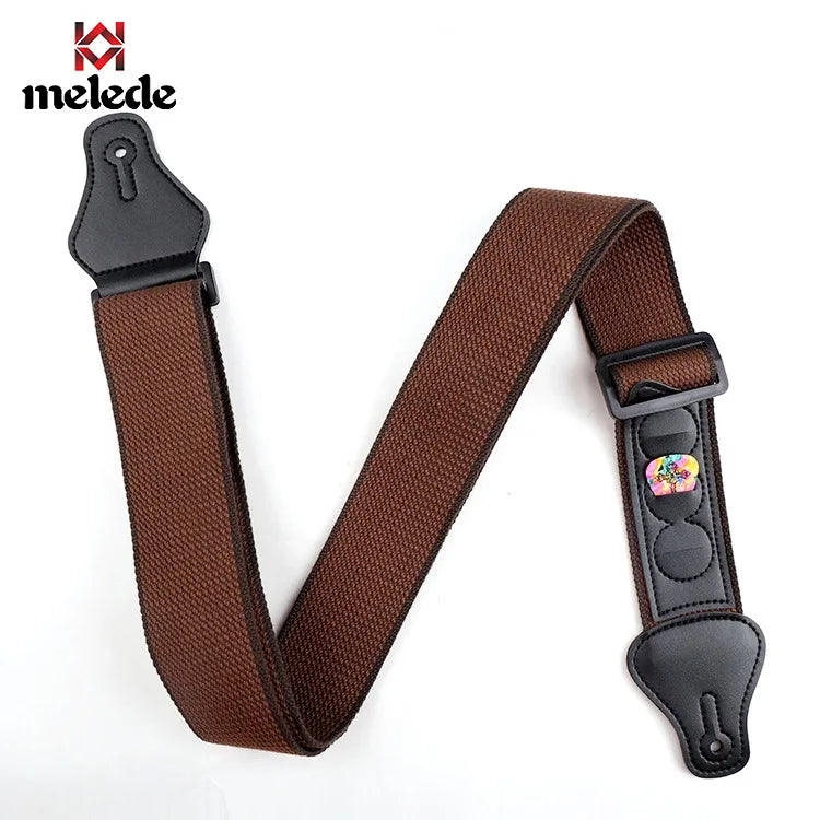 New High-Quality Cotton Guitar Strap – Adjustable Length, 6.2cm Wide for Acoustic & Electric Bass Guitars