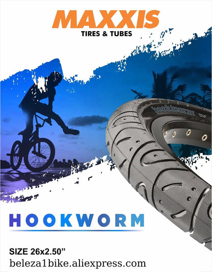 MAXXIS Hookworm BMX Bike Tire – 26x2.5 Wire Bead Clincher for Street, Park & Flatland