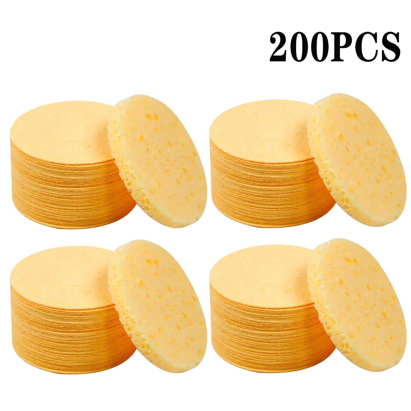 50–1000PCS Natural Wood Pulp Compressed Face Wash Sponges – Foaming Facial Cleansing Puffs for Skincare & Makeup Removal