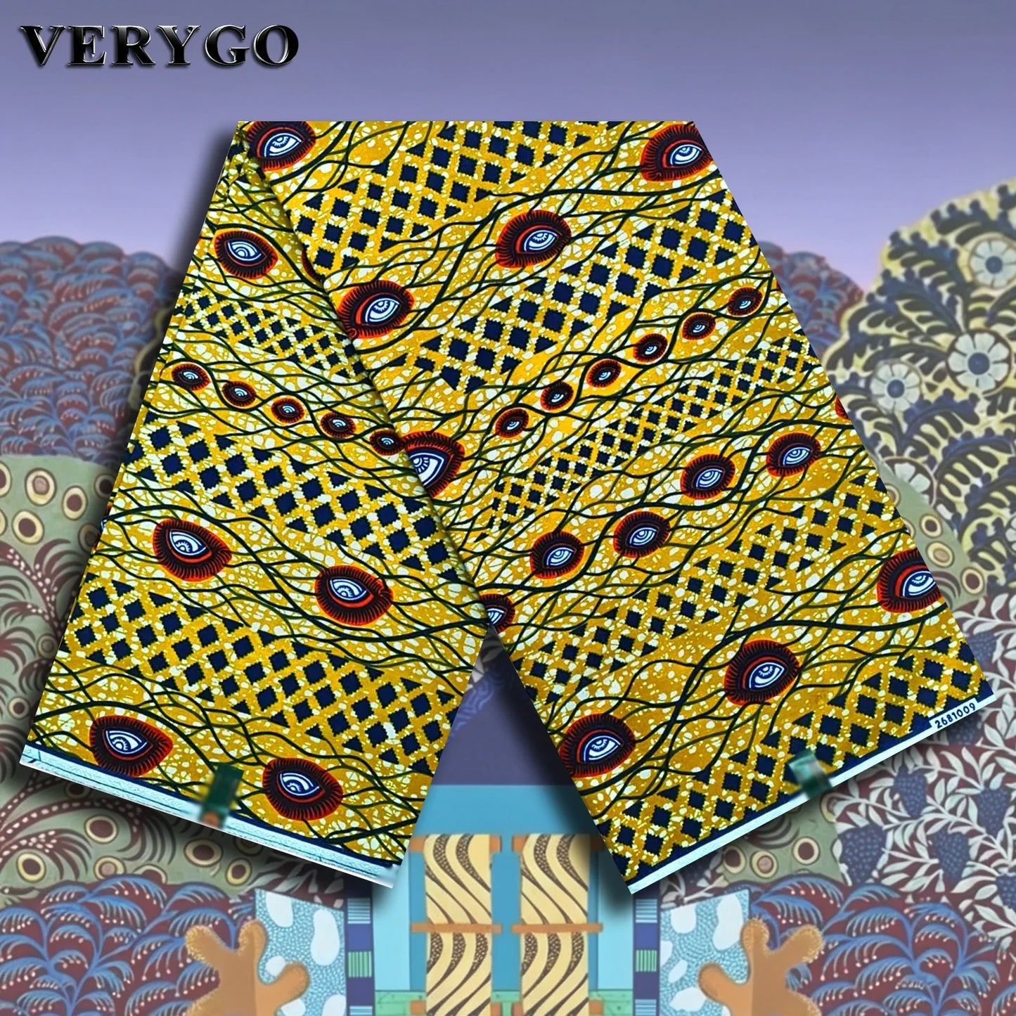 Hollandais African Wax Fabric - 6 Yards 100% Cotton Ankara Fabric for Nigerian Wedding & Bridal Dresses