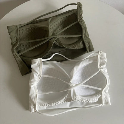 Seamless Ice Silk Tube Top – Strapless Push-Up Bralette for Women, Solid Color Wrap Chest Lingerie
