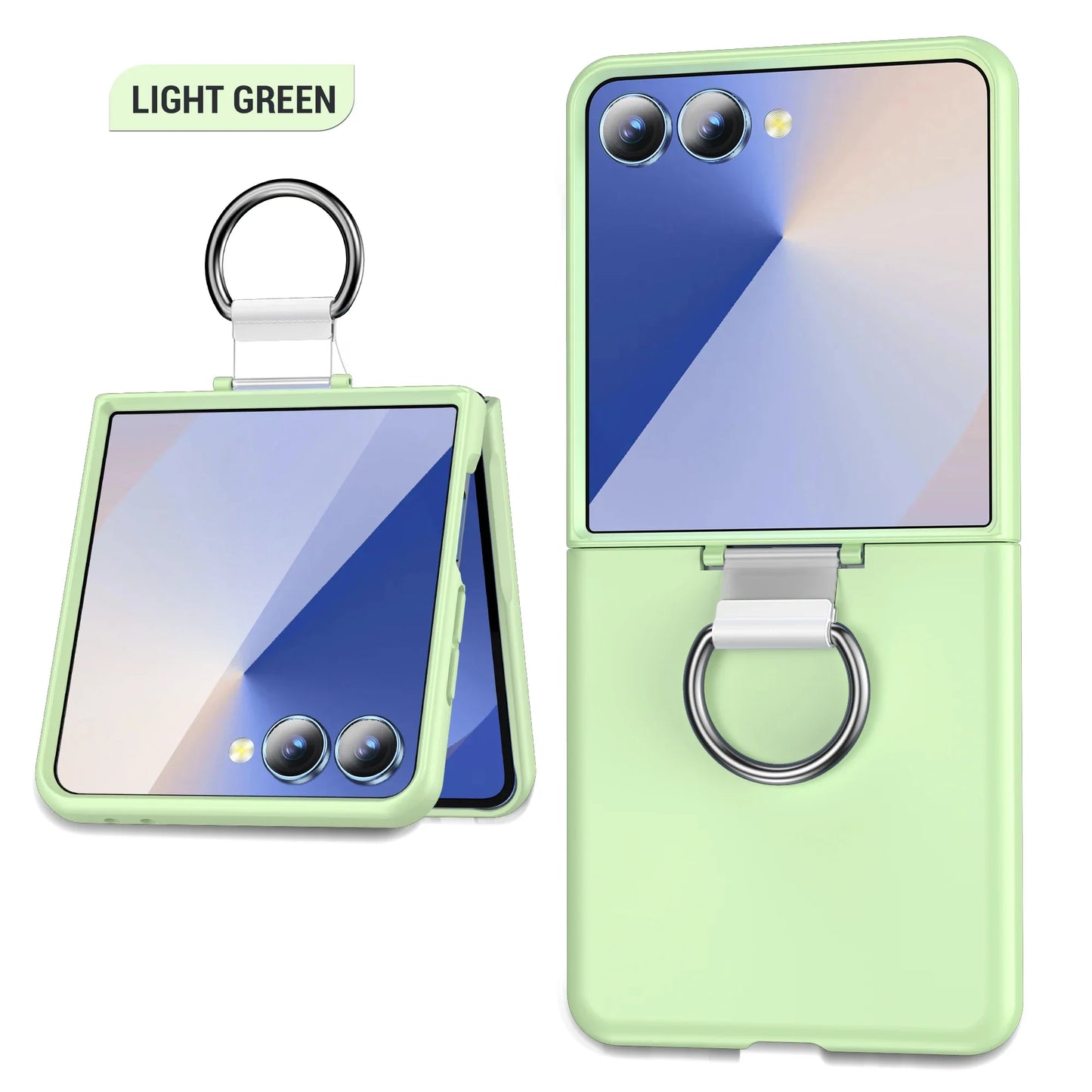 Shockproof Ring Holder Case for Samsung Galaxy Z Flip 7/6/5/4/3 5G - Hard PC Armor Protective Back Cover