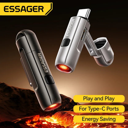 Essager 2-in-1 Type-C Mini Lighter - Portable USB-C Electric Lighter with Air Blowing Function for Outdoor Safety