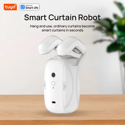 Tuya Smart Wifi Curtain Robot – Remote & Voice Control, Roman Rod Track, Single/Double Opening, 1/2PCS with Gateway
