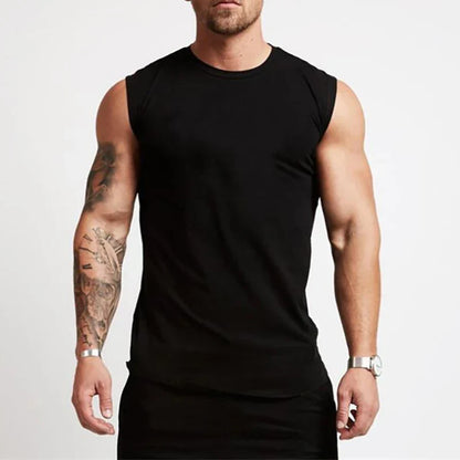 Men's Cotton Gym Tank Top - Sleeveless Workout Bodybuilding Shirt Fitness Sportswear Muscle Singlet Vest
