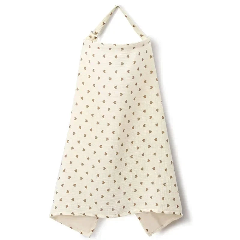 Cotton Breastfeeding Cover - Adjustable Nursing Apron Baby Feeding Privacy Blanket for Mothers and Strollers