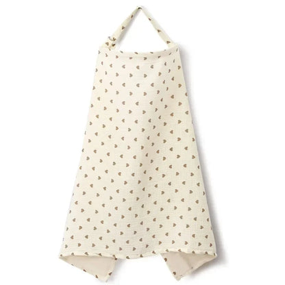 Cotton Breastfeeding Cover - Adjustable Nursing Apron Baby Feeding Privacy Blanket for Mothers and Strollers