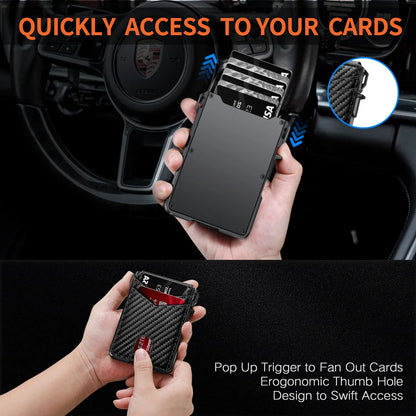 Men's Tactical Bifold Wallet – Metal RFID Blocking, Aluminum Money & Card Holder, Minimalist Design with Gift Box