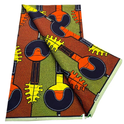 African Wax Print Fabric - High-Quality Cotton Ankara Gold Print Pagne for Wedding & Dress Sewing