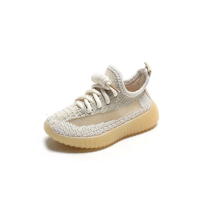 Children's Lightweight Coconut Woven Shoes - Non Slip Rubber Sole Outdoor Sports Mesh Sneakers for Baby Boys & Girls