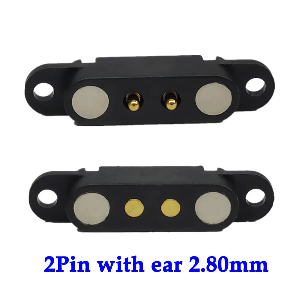 2A DC Magnetic Pogo Pin Connector - 2-5 Pin Spring Loaded Male Female Power Socket with 2.5/2.8mm Pitch