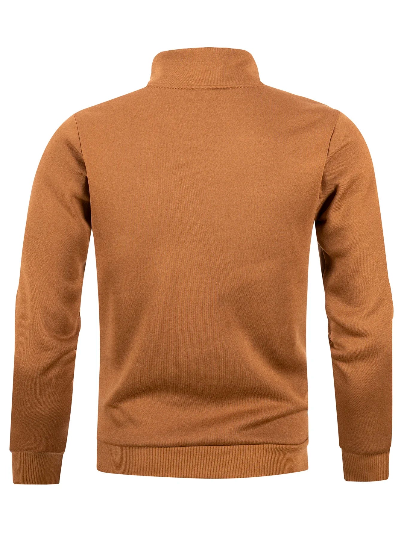 Men's Autumn Zipper Turtleneck Sweater - Solid Color Long Sleeve Warm Casual Pullover Sweatshirt Top