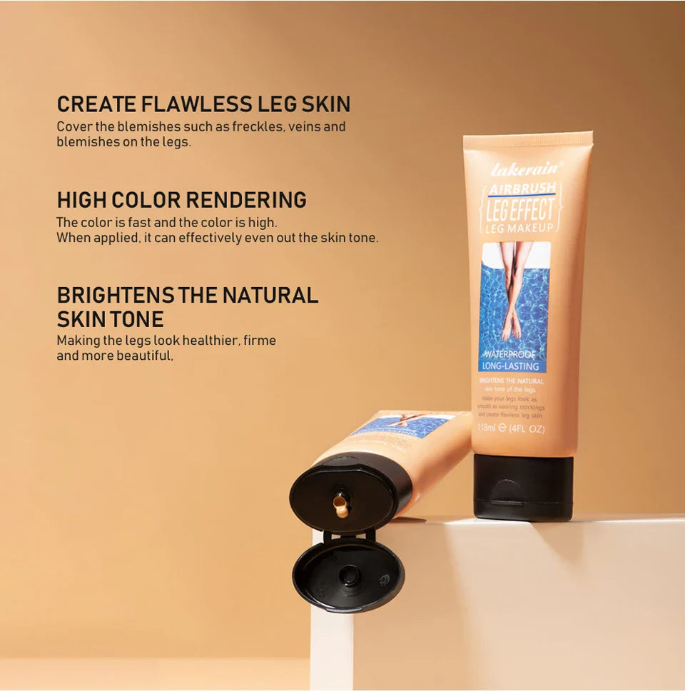 Waterproof Long-Lasting Leg Makeup Lotion — Medium Bronze Body Foundation & Tanning Cream for Even Skin Tone