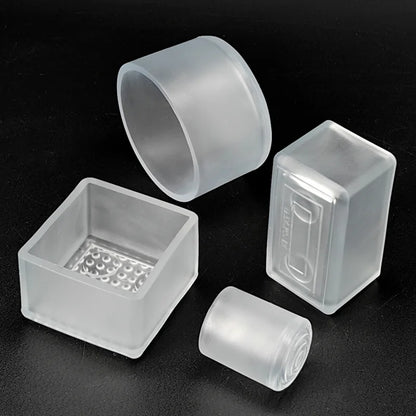 Transparent Silicone Furniture Leg Protectors - Round Chair & Table Foot Covers for Scratch Prevention
