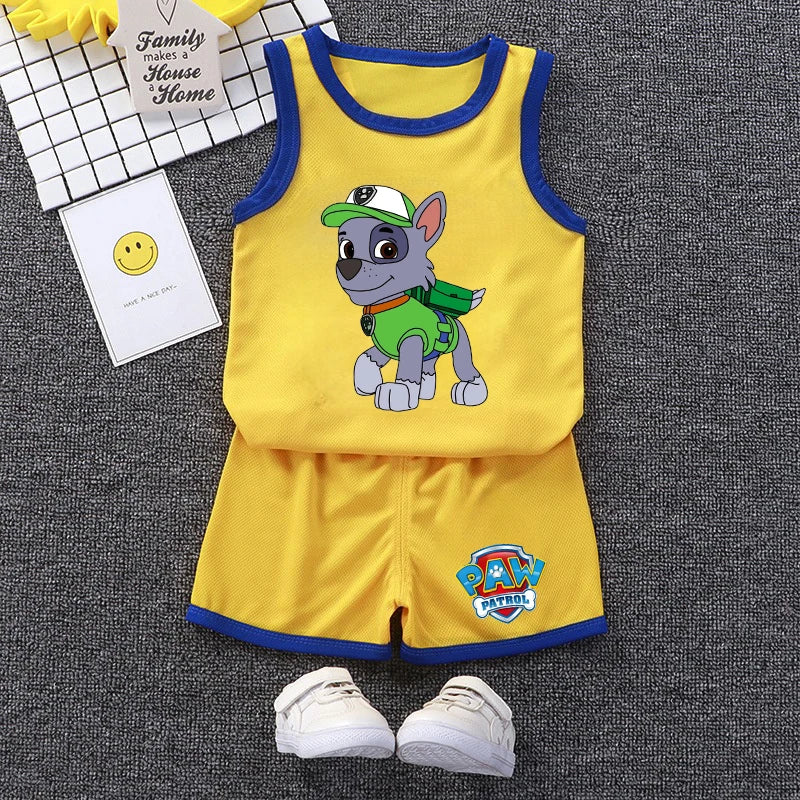 PAW Patrol Kids Soccer Jersey Set - Colorful Sleeveless Sportswear Training Outfit