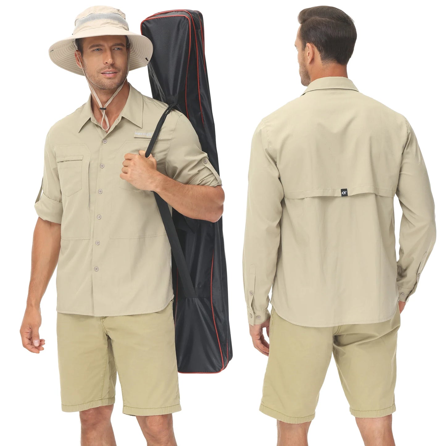 Men's UPF 50+ Fishing Shirt – Lightweight Long Sleeve Sun Protection Shirt with Breathable Mesh Back