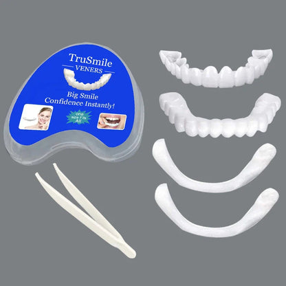 White Fake Teeth Cover – Whitening & Interdental Gap Decor, Portable Braces for Aesthetic Dental Beauty