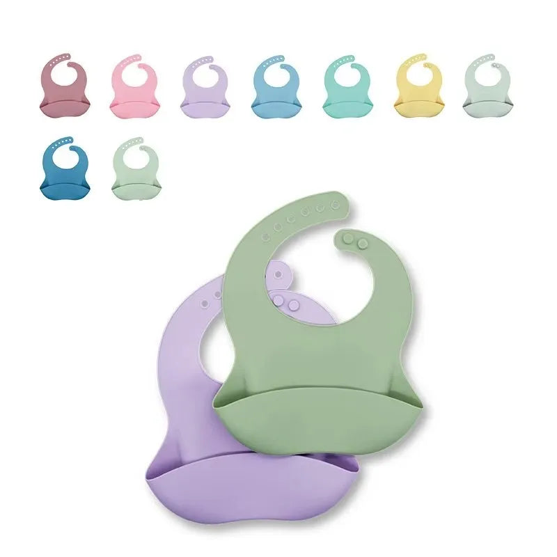 3D Waterproof Baby Bib – Cute Cartoon Animal Print, Adjustable Soft Silicone Feeding Bib for Boys & Girls