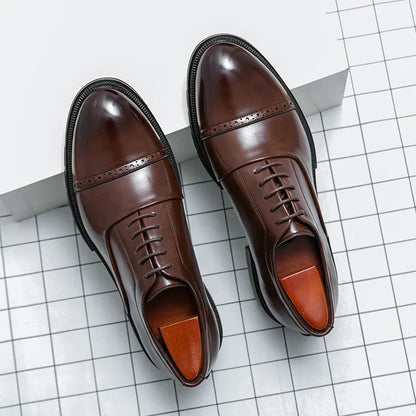 Men’s Classic Brogue Leather Shoes - Wedding, Business & Casual Dress Shoes for Men