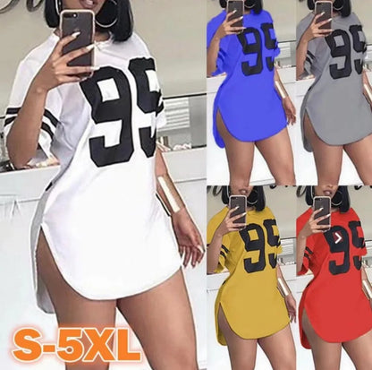 95 Pattern Print T-Shirt – O-Neck, Short Sleeve, Loose Oversized Y2K Street Sports Jersey