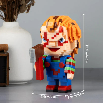 Tiny Particle Building Blocks – Halloween Cartoon Puzzle Toys with Magic Night Death Clown Characters