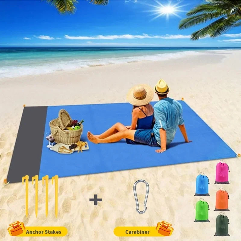 Waterproof Folding Beach Mat – Lightweight Pocket Blanket for Outdoor Picnic, Camping, and Beach