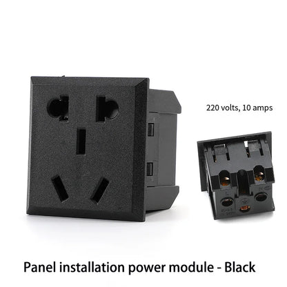 86 Panel Power Box Module - D Type 1/2/3/4 Hole Brushed Matte Blank Plate for XLR HDMI USB BNC VGA RJ45 Connections