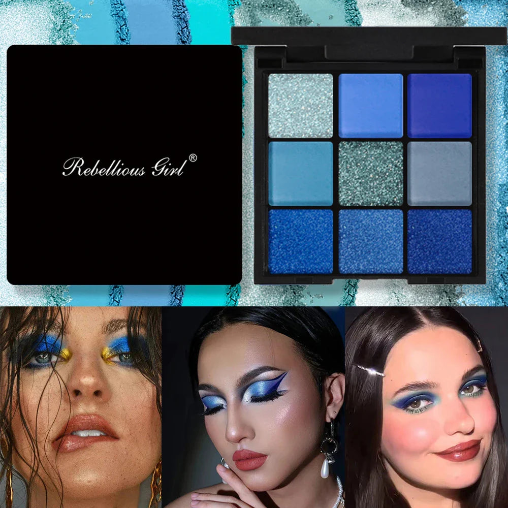 9-Grid Eyeshadow Palette – Glitter, Pearlescent, Matte, Shimmer Long-Lasting Eye Makeup for Women