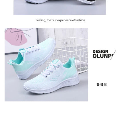 Spring New Women's Lightweight Mesh Running Shoes, Soft Sole Sport Casual Sneakers