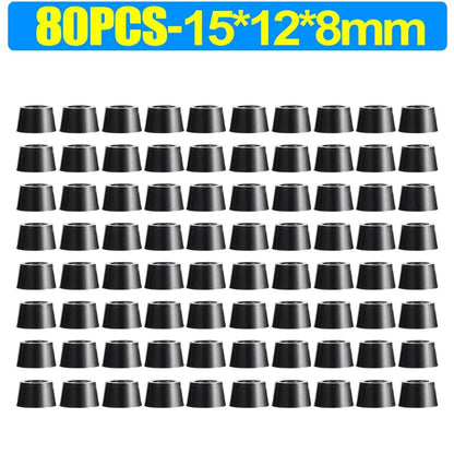 8/80pcs Rubber Furniture Pads - Non-Slip Floor Protectors & Chair Leg Bumper Gaskets for Tables and Cutting Boards
