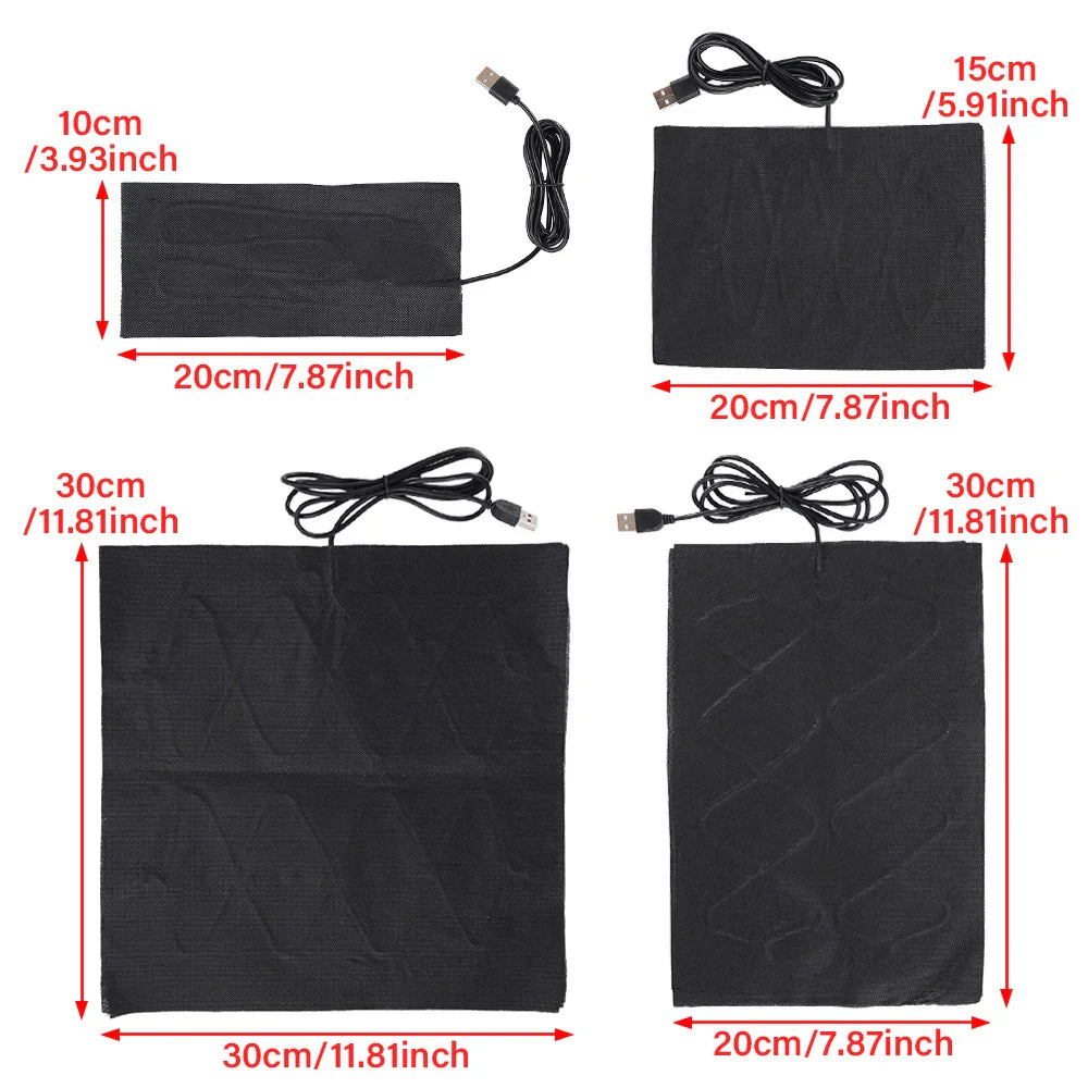 5V USB Carbon Fiber Heating Pad – Fast Electric Infrared Hand & Body Warmer for Winter