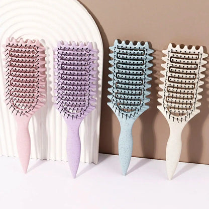 Curling Styling Brush - Hollow Massage Comb with Nylon Bristles for Hair Wigs & Styling