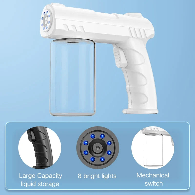 280ML Nano Blue Light Spray Gun - Wireless USB Electric Atomizer Mist Sprayer For Barber Aftershave Garden Disinfection