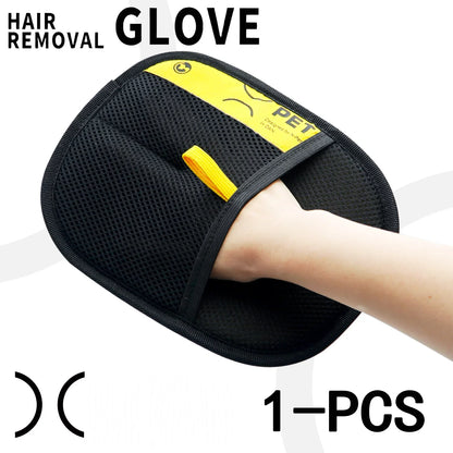 Pet Hair Remover Gloves for Cats & Dogs — Reusable Electrostatic Grooming Glove with 2-in-1 Lint Roller Brush, Safe & Washable