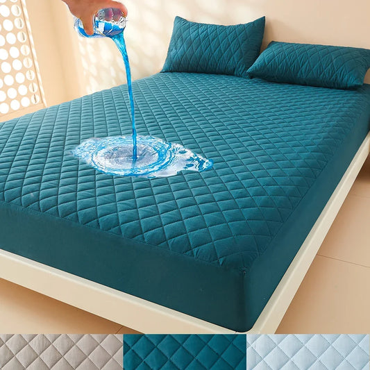 3D Air Fabric Mattress Protector - Waterproof Breathable Fitted Bed Cover Without Pillowcase