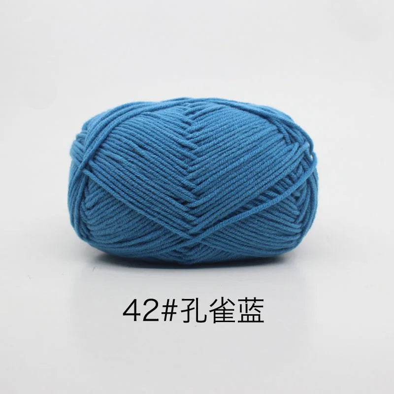 40-50g/Set 4ply Milk Cotton Knitting Yarn – Dyed Lanas for Crochet, Sweaters, Hats & Dolls, Affordable Craft Supplies