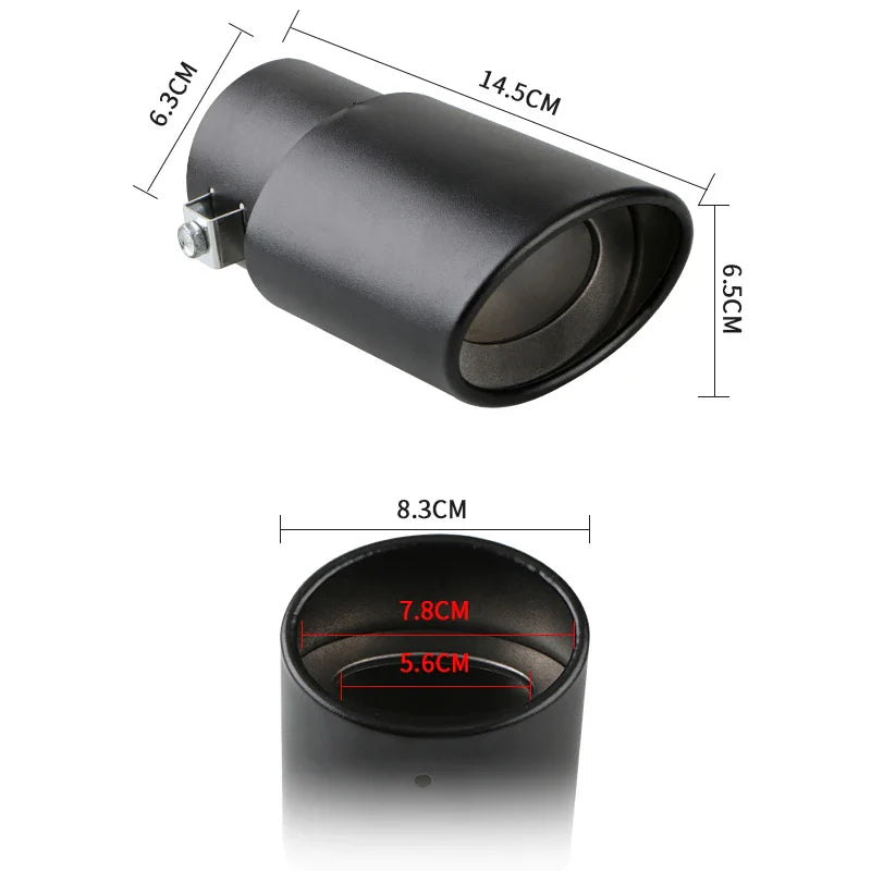 2.5" Stainless Steel Car Exhaust Muffler Tip – Chrome Rear Tail Pipe for Most Vehicles