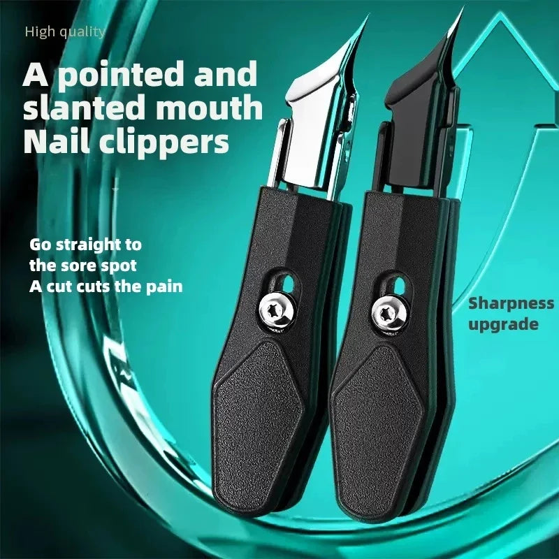 25° Slant Edge Nail Clipper - Stainless Steel Professional Ingrown Toenail Trimmer with Wide Opening Eagle Beak Design