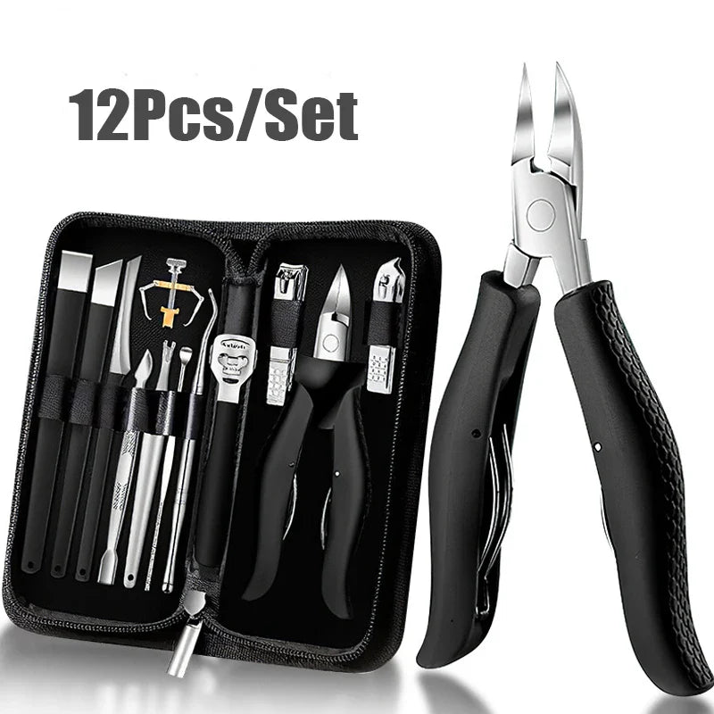 Nail Clipper Set for Ingrown Toenails — Paronychia Correction Nippers, Pedicure & Manicure Tools with Dead Skin Scissors