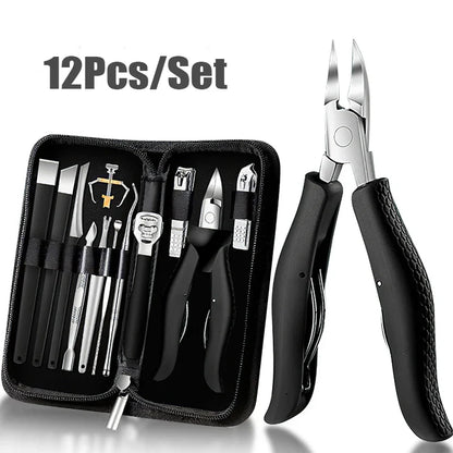 Nail Clipper Set for Ingrown Toenails — Paronychia Correction Nippers, Pedicure & Manicure Tools with Dead Skin Scissors