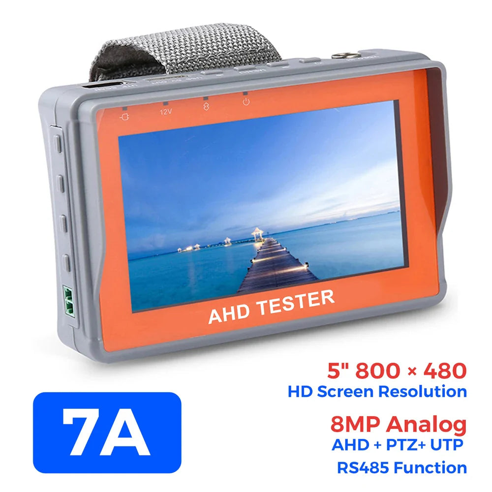 8MP CCTV Tester 5-Inch Monitor – 4K AHD/CVI/TVI/CVBS Camera Tester with HDMI & VGA Input, Mini CFTV Display