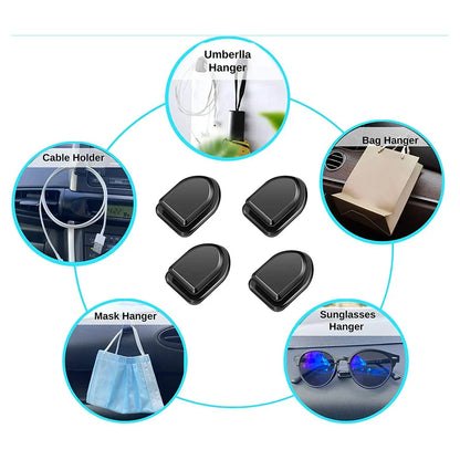 Mini Car Hooks – Self-Adhesive Interior Storage Holder for USB Cable, Headphones, Keys, Dashboard Wall Hanging Hook, Auto Accessories